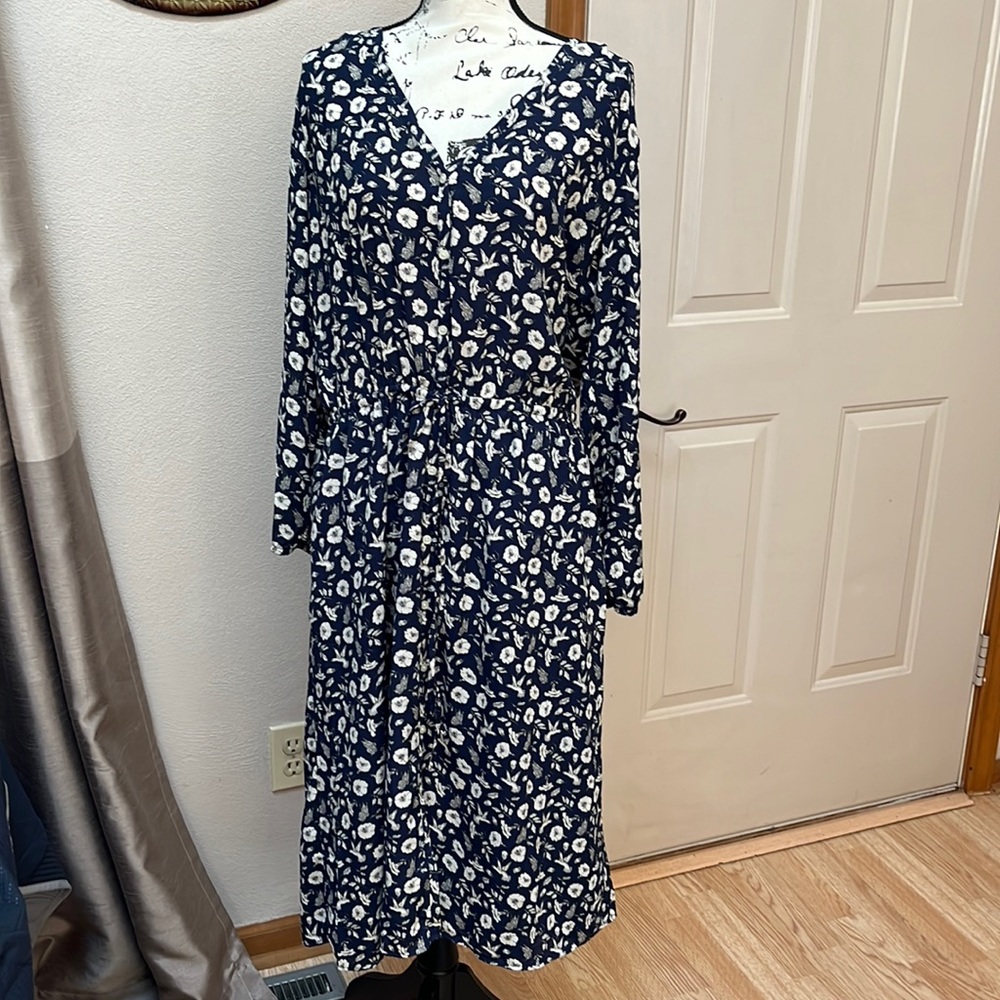 Gap Puff Sleeve Button-Front Midi Dress